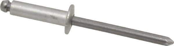 Marson - Button Head Aluminum Open End Blind Rivet - Steel Mandrel, 0.376" to 1/2" Grip, 3/8" Head Diam, 0.192" to 0.196" Hole Diam, 0.7" Length Under Head, 3/16" Body Diam - Industrial Tool & Supply