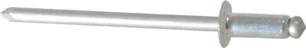 Marson - Button Head Stainless Steel Open End Blind Rivet - Stainless Steel Mandrel, 0.126" to 3/16" Grip, 1/4" Head Diam, 0.129" to 0.133" Hole Diam, 0.337" Length Under Head, 1/8" Body Diam - Industrial Tool & Supply