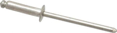 Marson - Button Head Stainless Steel Open End Blind Rivet - Stainless Steel Mandrel, 5/16" to 3/8" Grip, 1/4" Head Diam, 0.129" to 0.133" Hole Diam, 0.525" Length Under Head, 1/8" Body Diam - Industrial Tool & Supply