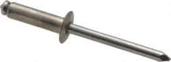 Marson - Button Head Stainless Steel Open End Blind Rivet - Stainless Steel Mandrel, 0.376" to 1/2" Grip, 3/8" Head Diam, 0.192" to 0.196" Hole Diam, 0.7" Length Under Head, 3/16" Body Diam - Industrial Tool & Supply