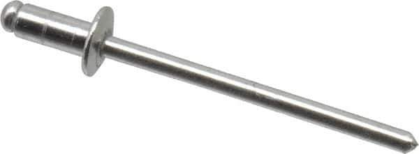 Marson - Button Head Aluminum Open End Blind Rivet - Aluminum Mandrel, 1/32" to 1/8" Grip, 1/4" Head Diam, 0.129" to 0.133" Hole Diam, 0.275" Length Under Head, 1/8" Body Diam - Industrial Tool & Supply