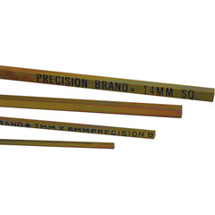 14 mm Square Metric Keystock, Gold Dichromate Finish, 12″ Length - Industrial Tool & Supply
