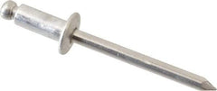 Marson - Button Head Aluminum Open End Blind Rivet - Aluminum Mandrel, 3/16" to 1/4" Grip, 3/8" Head Diam, 0.192" to 0.196" Hole Diam, 0.45" Length Under Head, 3/16" Body Diam - Industrial Tool & Supply