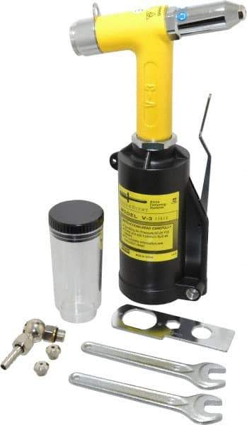 Marson - Up to 3/16" Capacity, Lever Air Riveter - 0.551" Long Stroke, 1/4" Inlet, V-3 - Industrial Tool & Supply
