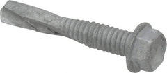 Buildex - #12, Hex Washer Head, Hex Drive, 1-1/4" Length Under Head, #5 Point, Self Drilling Screw - Steel - Industrial Tool & Supply