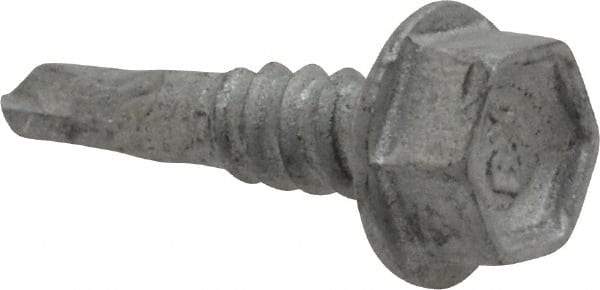 Buildex - #10, Hex Washer Head, Hex Drive, 3/4" Length Under Head, #1 Point, Self Drilling Screw - Steel - Industrial Tool & Supply