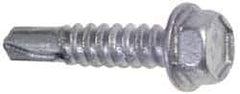 Buildex - 1/4", Hex Washer Head, Hex Drive, 3/4" Length Under Head, #3 Point, Self Drilling Screw - Steel - Industrial Tool & Supply