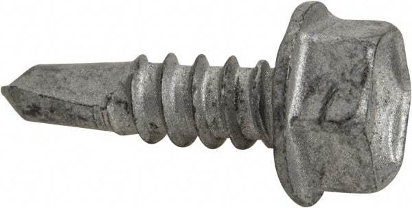 Buildex - #10, Hex Washer Head, Hex Drive, 5/8" Length Under Head, #3 Point, Self Drilling Screw - Steel - Industrial Tool & Supply