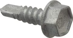 Buildex - #10, Hex Washer Head, Hex Drive, 5/8" Length Under Head, #3 Point, Self Drilling Screw - Steel - Industrial Tool & Supply