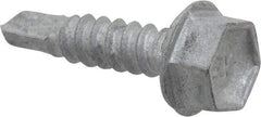 Buildex - #10, Hex Washer Head, Hex Drive, 3/4" Length Under Head, #3 Point, Self Drilling Screw - Steel - Industrial Tool & Supply