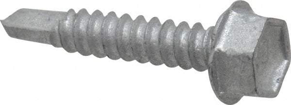 Buildex - #10, Hex Washer Head, Hex Drive, 1" Length Under Head, #3 Point, Self Drilling Screw - Steel - Industrial Tool & Supply