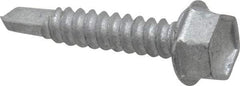 Buildex - #10, Hex Washer Head, Hex Drive, 1" Length Under Head, #3 Point, Self Drilling Screw - Steel - Industrial Tool & Supply