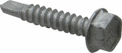 Buildex - #10, Hex Washer Head, Hex Drive, 1" Length Under Head, #3 Point, Self Drilling Screw - Steel - Industrial Tool & Supply