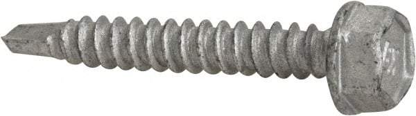 Buildex - #10, Hex Washer Head, Hex Drive, 1-1/4" Length Under Head, #3 Point, Self Drilling Screw - Steel - Industrial Tool & Supply