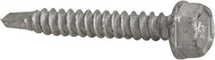 Buildex - #10, Hex Washer Head, Hex Drive, 1-1/4" Length Under Head, #3 Point, Self Drilling Screw - Steel - Industrial Tool & Supply