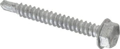 Buildex - #10, Hex Washer Head, Hex Drive, 1-1/2" Length Under Head, #3 Point, Self Drilling Screw - Steel - Industrial Tool & Supply