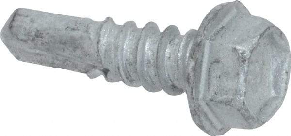 Buildex - #12, Hex Washer Head, Hex Drive, 3/4" Length Under Head, #3 Point, Self Drilling Screw - Steel - Industrial Tool & Supply