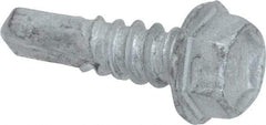Buildex - #12, Hex Washer Head, Hex Drive, 3/4" Length Under Head, #3 Point, Self Drilling Screw - Steel - Industrial Tool & Supply