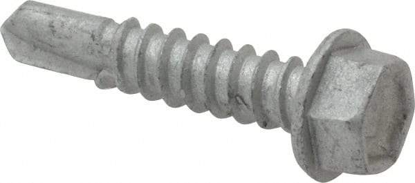 Buildex - #12, Hex Washer Head, Hex Drive, 1" Length Under Head, #3 Point, Self Drilling Screw - Steel - Industrial Tool & Supply