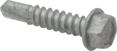 Buildex - #12, Hex Washer Head, Hex Drive, 1" Length Under Head, #3 Point, Self Drilling Screw - Steel - Industrial Tool & Supply