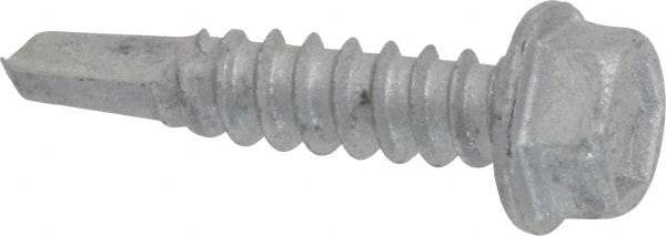 Buildex - #12, Hex Washer Head, Hex Drive, 1" Length Under Head, #3 Point, Self Drilling Screw - Steel - Industrial Tool & Supply