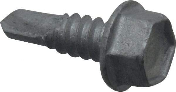 Buildex - 1/4", Hex Washer Head, Hex Drive, 3/4" Length Under Head, #3 Point, Self Drilling Screw - Steel - Industrial Tool & Supply