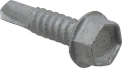 Buildex - 1/4", Hex Washer Head, Hex Drive, 1" Length Under Head, #3 Point, Self Drilling Screw - Steel - Industrial Tool & Supply
