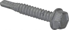 Buildex - 1/4", Hex Washer Head, Hex Drive, 1-1/2" Length Under Head, #3 Point, Self Drilling Screw - Steel - Industrial Tool & Supply