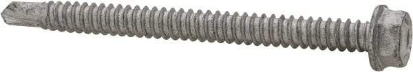 Buildex - 1/4", Hex Washer Head, Hex Drive, 3" Length Under Head, #3 Point, Self Drilling Screw - Steel - Industrial Tool & Supply