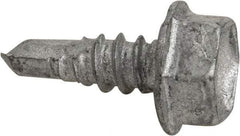 Buildex - #10, Hex Washer Head, Hex Drive, 1/2" Length Under Head, #3 Point, Self Drilling Screw - Steel - Industrial Tool & Supply