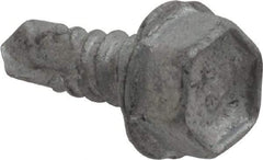 Buildex - #10, Hex Washer Head, Hex Drive, 1/2" Length Under Head, #3 Point, Self Drilling Screw - Steel - Industrial Tool & Supply