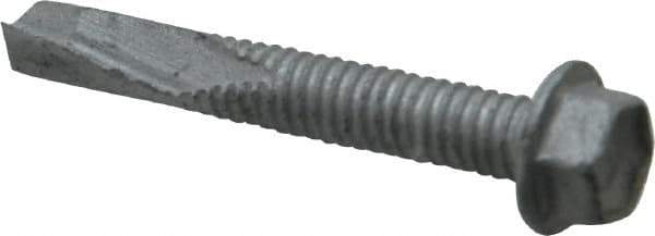 Buildex - #12, Hex Washer Head, Hex Drive, 1-1/2" Length Under Head, #5 Point, Self Drilling Screw - Steel - Industrial Tool & Supply