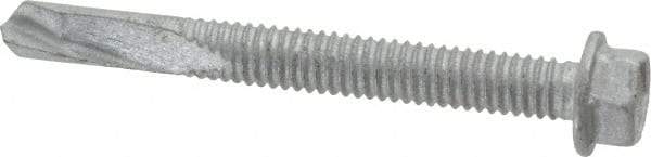 Buildex - #12, Hex Washer Head, Hex Drive, 2" Length Under Head, #5 Point, Self Drilling Screw - Steel - Industrial Tool & Supply