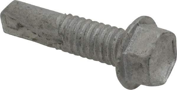 Buildex - #12, Hex Washer Head, Hex Drive, 7/8" Length Under Head, #4 Point, Self Drilling Screw - Steel - Industrial Tool & Supply