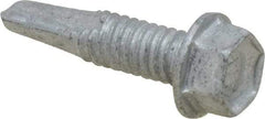 Buildex - #12, Hex Washer Head, Hex Drive, 7/8" Length Under Head, #4 Point, Self Drilling Screw - Steel - Industrial Tool & Supply