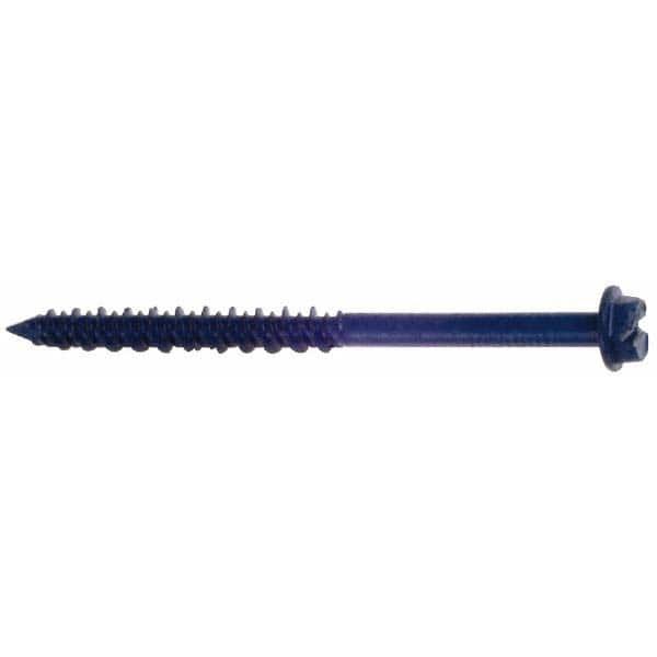 Red Head - 3/16" Diam, 3-1/4" Length Under Head, Hex Drive, Concrete Screw & Masonry Fastener - Industrial Tool & Supply