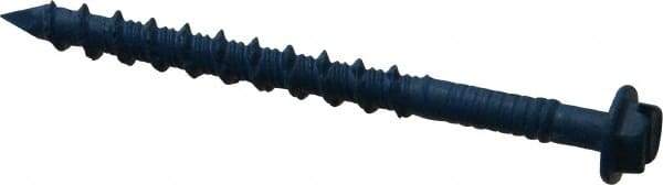 Made in USA - 3/16" Diam, 2-1/4" Length Under Head, Hex Drive, Concrete Screw & Masonry Fastener - Steel, Blue Climaseal Finish, Includes Drill Bit - Industrial Tool & Supply