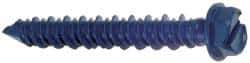 Made in USA - 1/4" Diam, 5" Length Under Head, Hex Drive, Concrete Screw & Masonry Fastener - Steel, Blue Climaseal Finish, Includes Drill Bit - Industrial Tool & Supply
