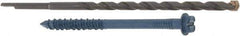 Made in USA - 1/4" Diam, 3-1/4" Length Under Head, Hex Drive, Concrete Screw & Masonry Fastener - Steel, Blue Climaseal Finish, Includes Drill Bit - Industrial Tool & Supply