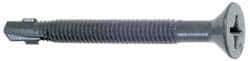 Buildex - 1/4", Flat Head, Phillips Drive, 3" OAL, #4 Point, Self Drilling Screw - Steel - Industrial Tool & Supply