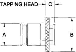 Parlec - 0.697" Tap Shank Diam, 0.523" Tap Square Size, 7/8" Tap, #3 Tapping Adapter - 1.77" Projection, 1.89" Shank OD, Series Numertap 300 - Exact Industrial Supply