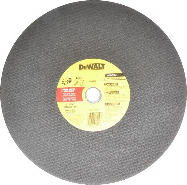 DeWALT - 14" Aluminum Oxide Cutoff Wheel - 1/8" Thick, 1" Arbor, 5,500 Max RPM, Use with Circular Saws - Industrial Tool & Supply