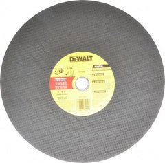 DeWALT - 14" Aluminum Oxide Cutoff Wheel - 1/8" Thick, 1" Arbor, 5,500 Max RPM, Use with Circular Saws - Industrial Tool & Supply