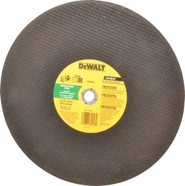 DeWALT - 14" Silicon Carbide Cutoff Wheel - 1/8" Thick, 20mm Arbor, 5,500 Max RPM, Use with Circular Saws - Industrial Tool & Supply