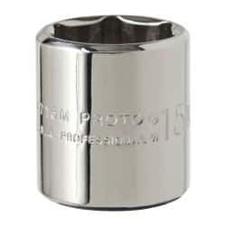 Proto - 1/4" Drive, Standard Hand Socket - 6 Points, 7/8" OAL, Alloy Steel, Chrome Finish - Industrial Tool & Supply