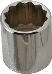 Proto - 3/8" Drive, Standard Hand Socket - 12 Points, 1-5/16" OAL, Chrome Vanadium, Chrome Finish - Industrial Tool & Supply