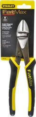 Stanley - 8" OAL, Diagonal Cutter - 1" Jaw Length x 1-1/16" Jaw Width, Oval/Angled Head, Double Injection Molded Handle - Industrial Tool & Supply