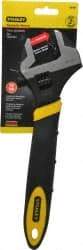 Stanley - 1-1/2" Jaw Capacity, 12" Standard Adjustable Wrench - Chrome Vanadium Steel, Black Finish, 12" OAL - Industrial Tool & Supply