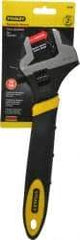 Stanley - 1-1/2" Jaw Capacity, 12" Standard Adjustable Wrench - Chrome Vanadium Steel, Black Finish, 12" OAL - Industrial Tool & Supply