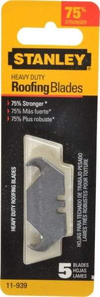 Stanley - 5 Piece Carbon Steel Roofing Blade - 1-7/8" OAL, 0.031" Blade Thickness - Industrial Tool & Supply